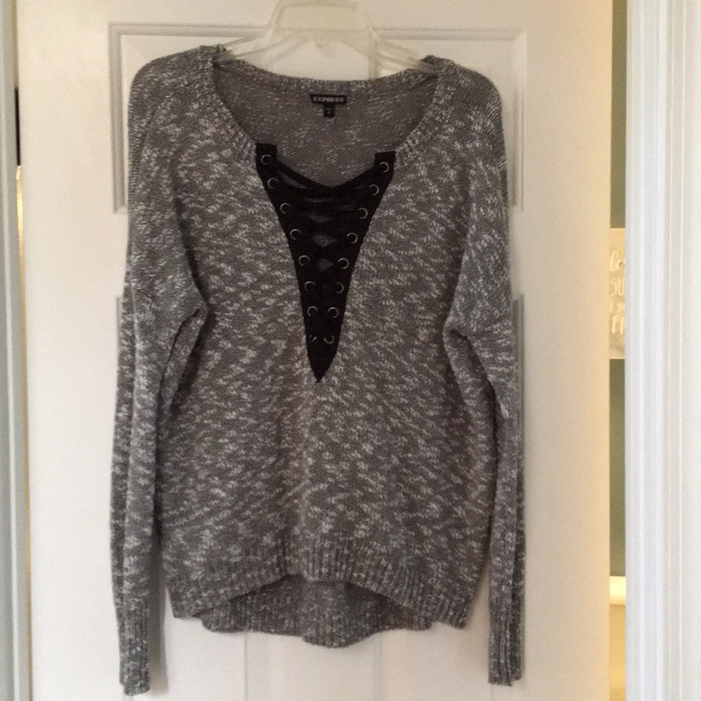 Grey knitted sweater